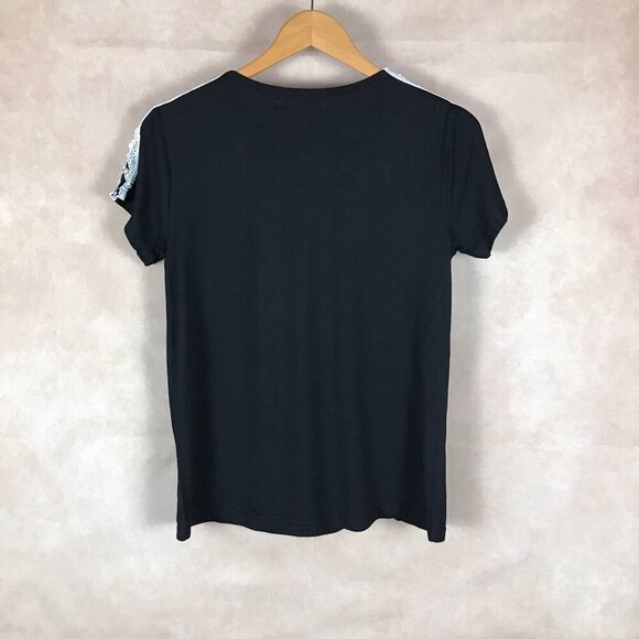 KATHY IRELAND SLEEPWEAR Black Sleep Shirt LARGE - Picture 4 of 6